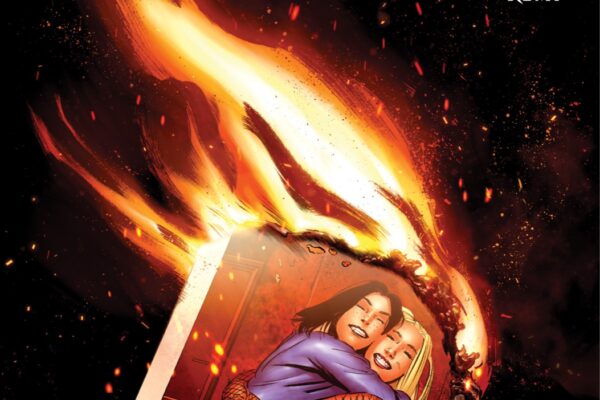 The Estranged #1 cover showing a burning photograph of two women embracing.